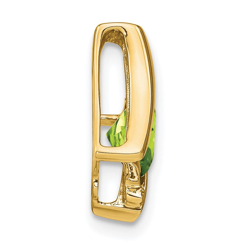 10k Yellow Gold Peridot and Real Diamond Pendant