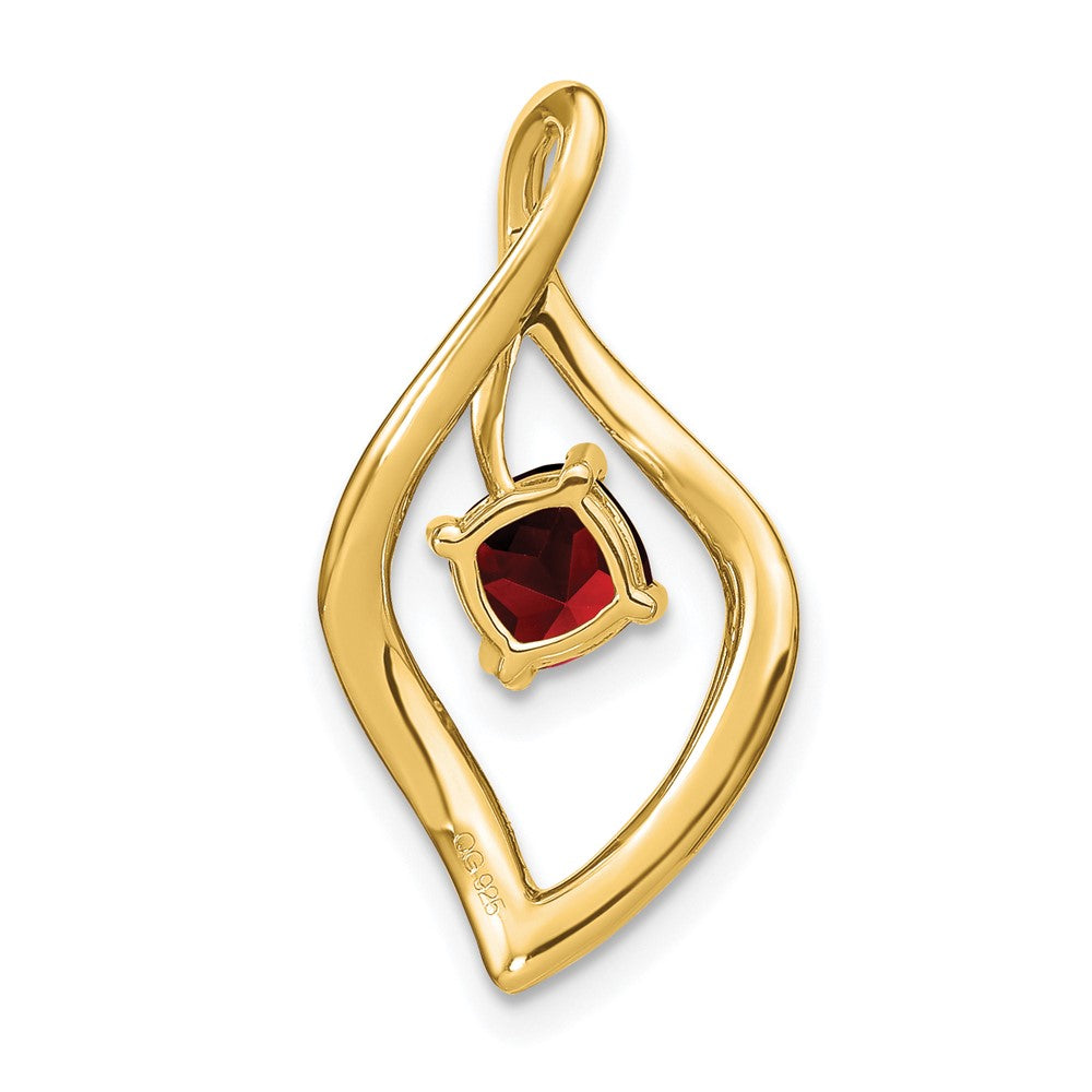 14K Yellow Gold Garnet and Real Diamond Pendant
