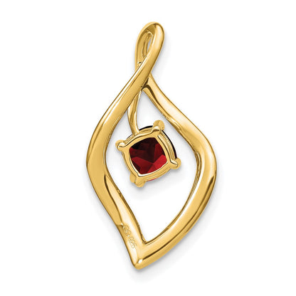 14K Yellow Gold Garnet and Real Diamond Pendant