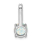 14k white gold round created opal and real diamond pendant pm7036 op 013 wa