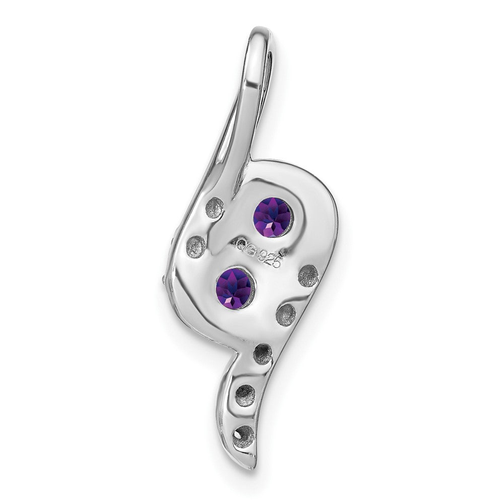 14k White Gold Amethyst and Real Diamond Chain Slide