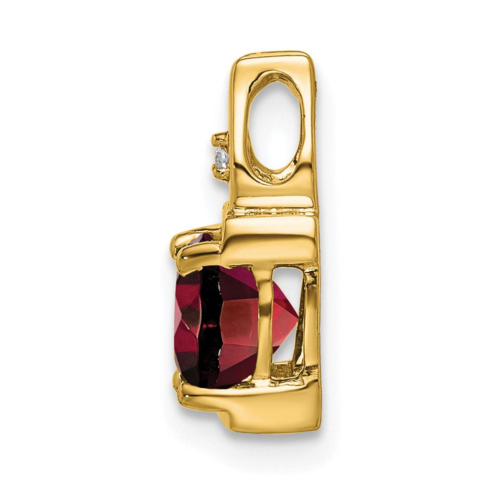 14K Yellow Gold Garnet and Real Diamond Pendant