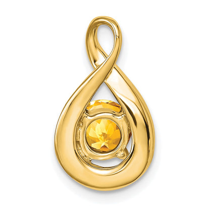 14K Yellow Gold Citrine and Real Diamond Pendant