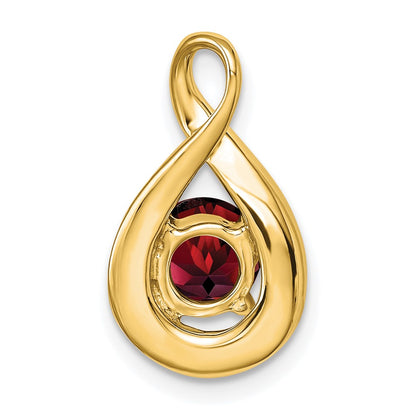 14K Yellow Gold Garnet and Real Diamond Pendant