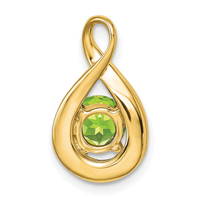14K Yellow Gold Peridot and Real Diamond Pendant