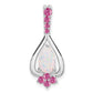 14k White Gold Pear Created Opal/Created Pink Sapphire Pendant