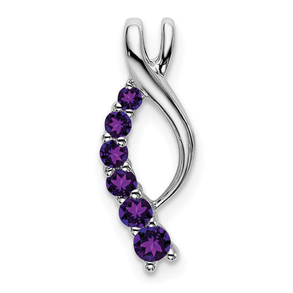 14k White Gold Amethyst Journey Chain Slide