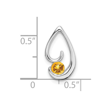 14k White Gold Citrine Chain Slide
