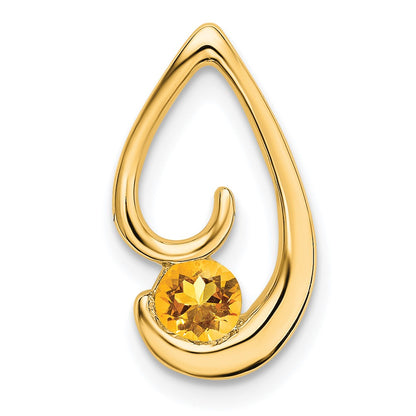14K Yellow Gold Citrine Chain Slide