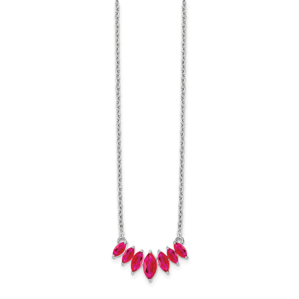 14k White Gold Marquise Ruby 18 inch Necklace