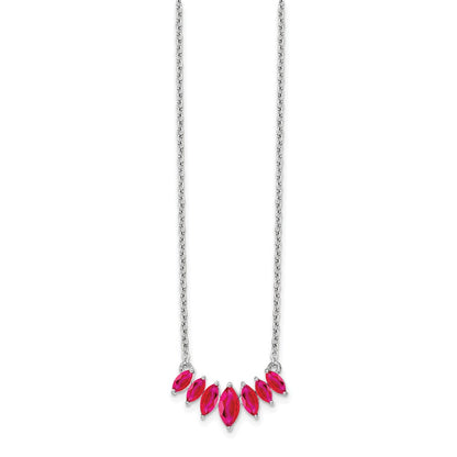 14k White Gold Marquise Ruby 18 inch Necklace