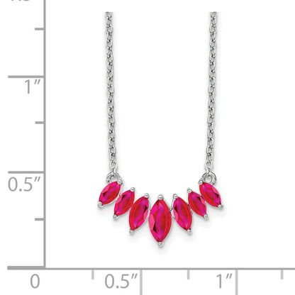 14k White Gold Marquise Ruby 18 inch Necklace