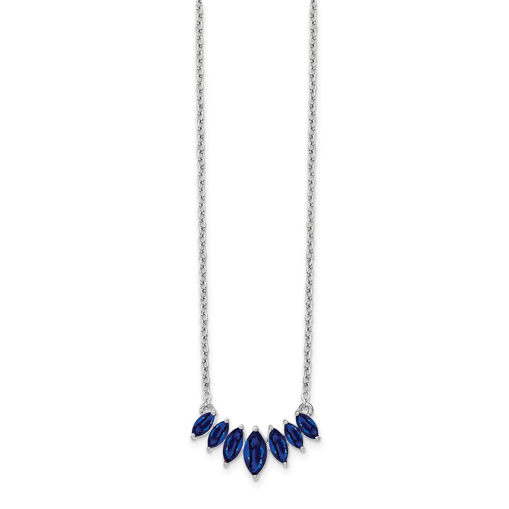 14k White Gold Marquise Sapphire 18 inch Necklace