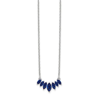 14k White Gold Marquise Sapphire 18 inch Necklace