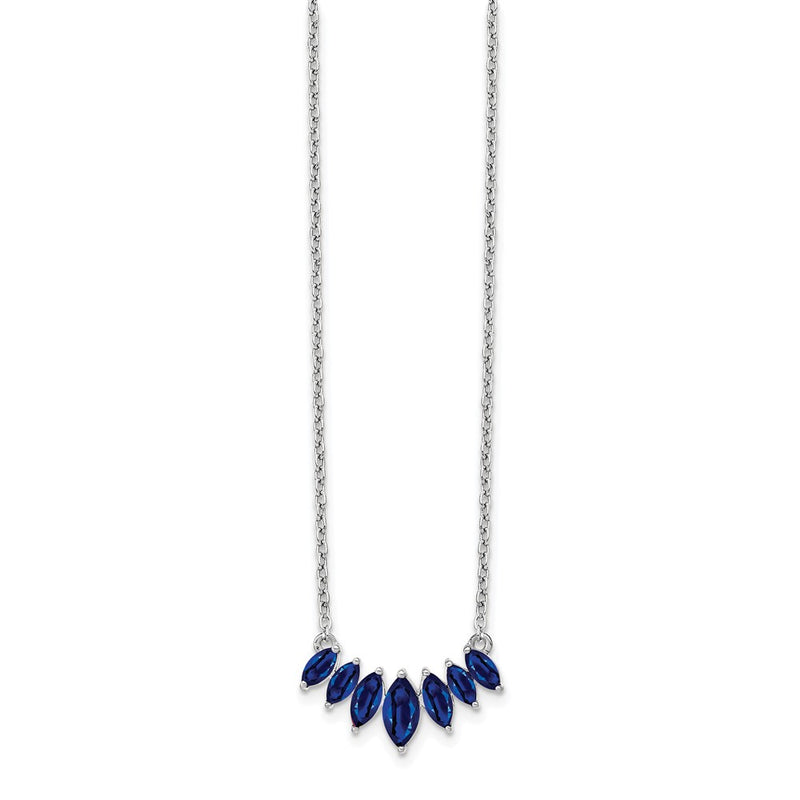 14k White Gold Marquise Sapphire 18 inch Necklace