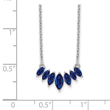 14k White Gold Marquise Sapphire 18 inch Necklace