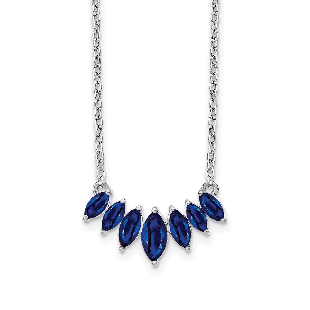 14k White Gold Marquise Sapphire 18 inch Necklace