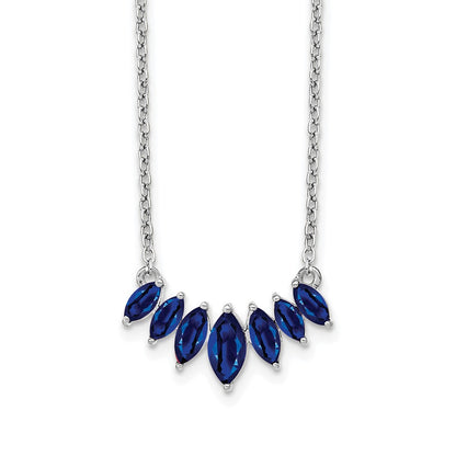 14k White Gold Marquise Sapphire 18 inch Necklace