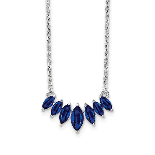 14k White Gold Marquise Sapphire 18 inch Necklace