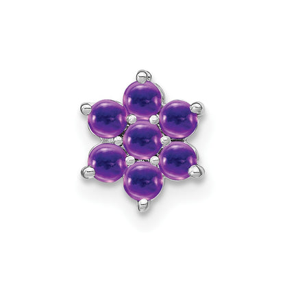 14k White Gold Amethyst Floral Chain Slide