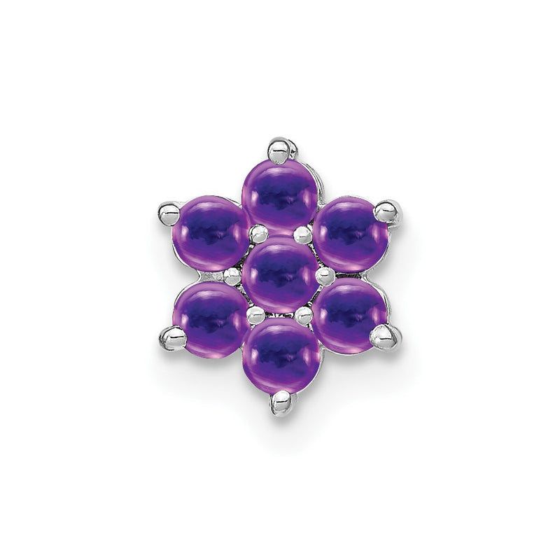 14k White Gold Amethyst Floral Chain Slide
