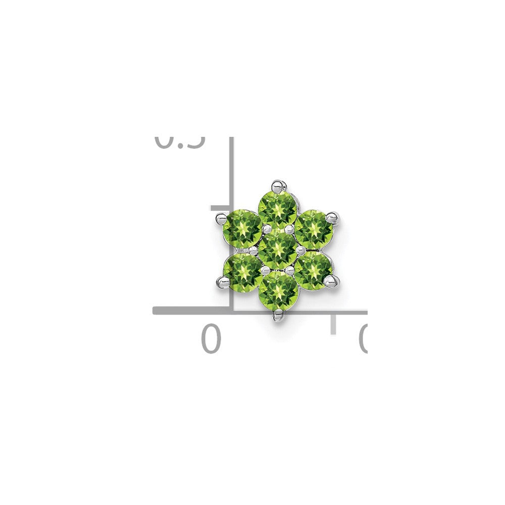 14k White Gold Cabochon Peridot Floral Chain Slide