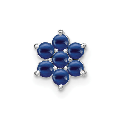 14k White Gold Sapphire Floral Chain Slide