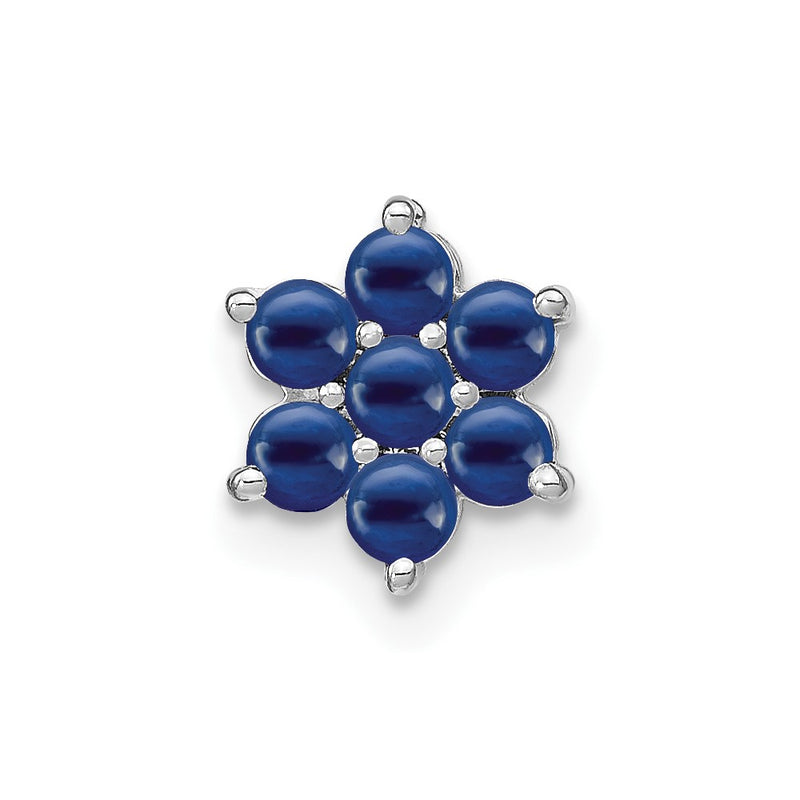 14k White Gold Sapphire Floral Chain Slide