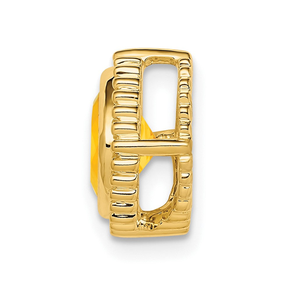 14K Yellow Gold Cushion Citrine Chain Slide
