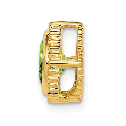 14K Yellow Gold Cushion Peridot Chain Slide