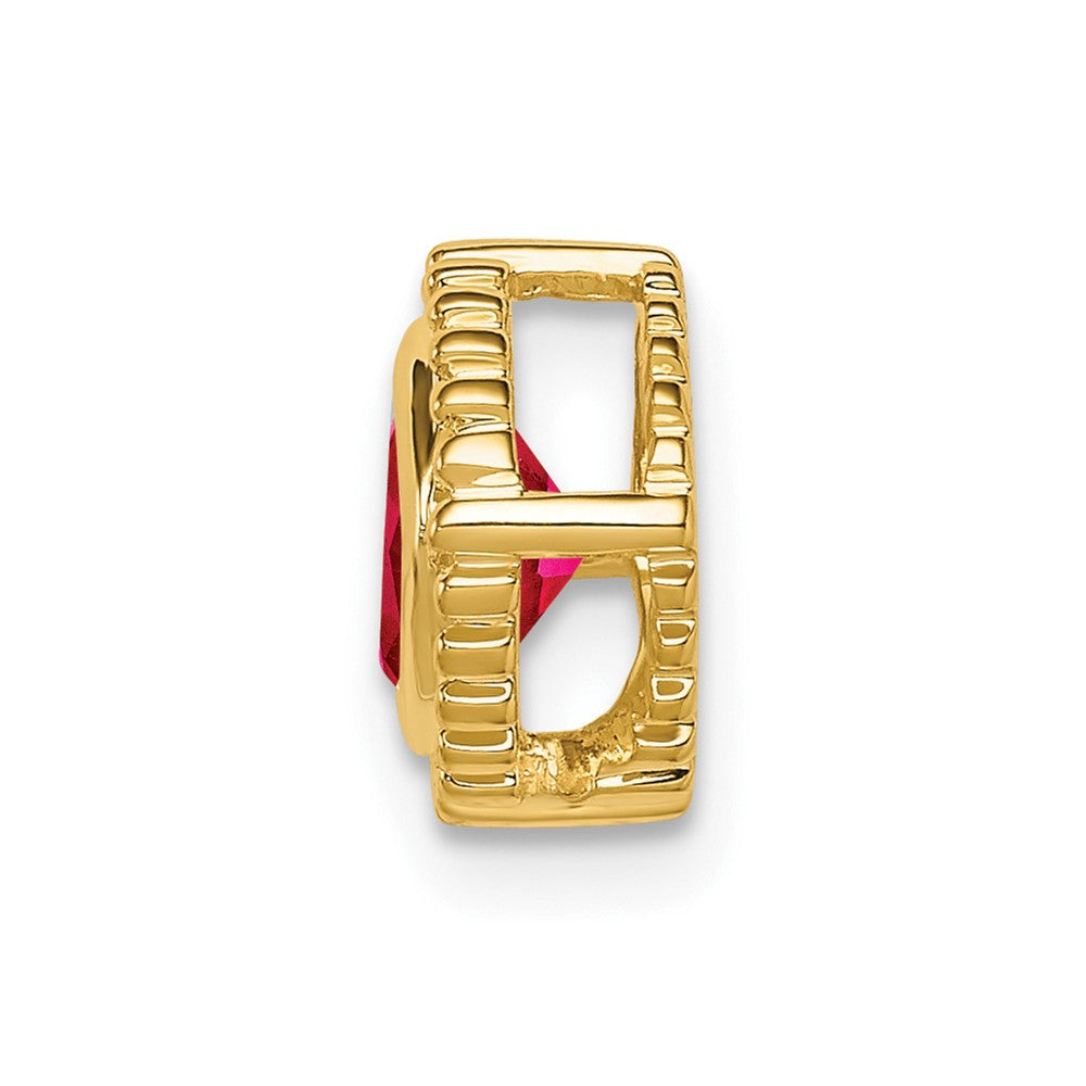 14K Yellow Gold Cushion Ruby Chain Slide