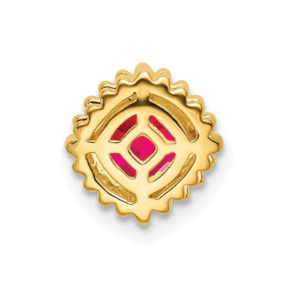 14K Yellow Gold Cushion Ruby Chain Slide
