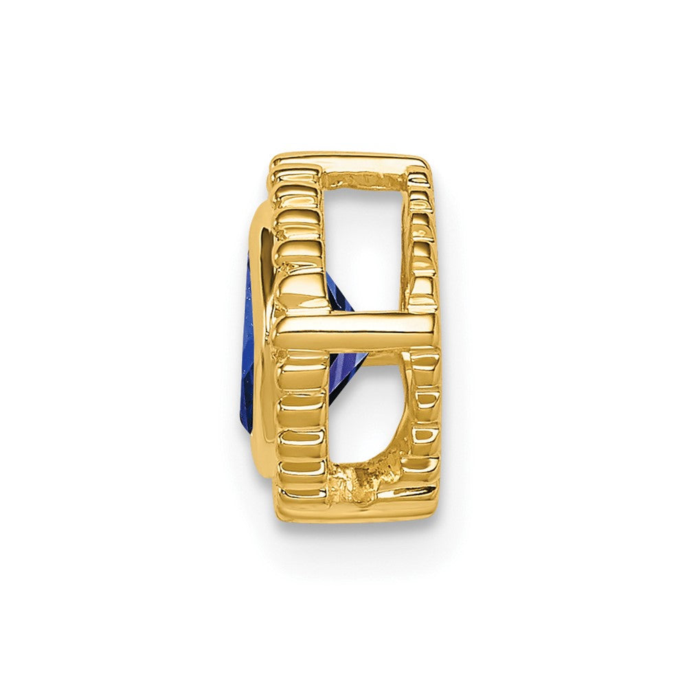 14K Yellow Gold Cushion Sapphire Chain Slide