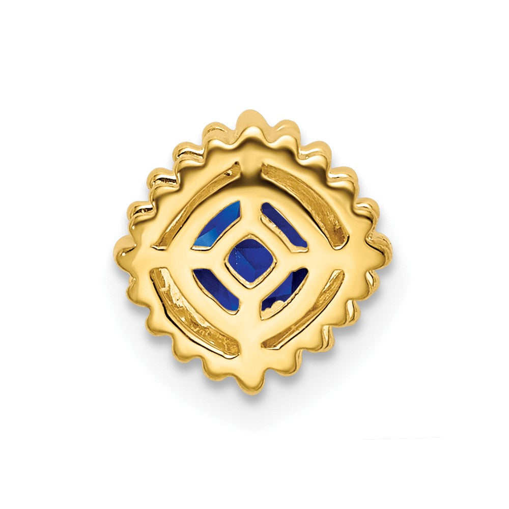 14K Yellow Gold Cushion Sapphire Chain Slide