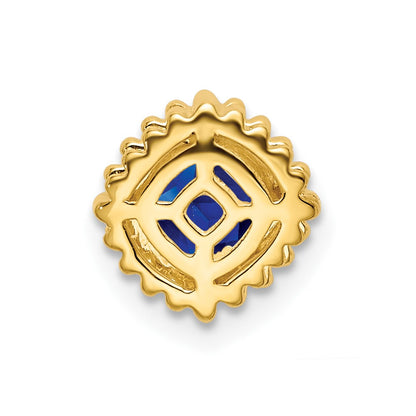 14K Yellow Gold Cushion Sapphire Chain Slide