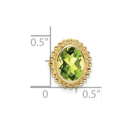 10K Yellow Gold Oval Peridot Chain Slide