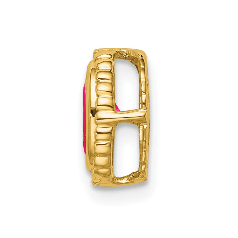 14K Yellow Gold Oval Ruby Chain Slide