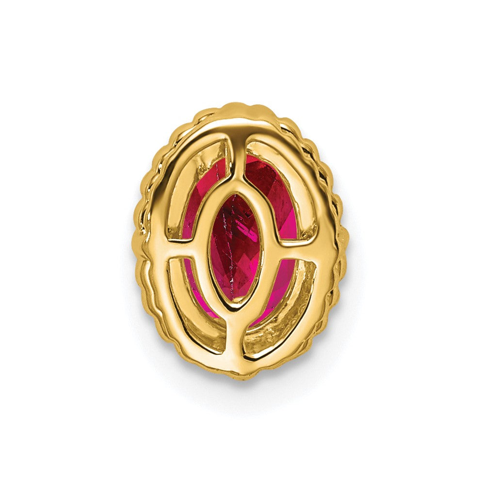 14K Yellow Gold Oval Ruby Chain Slide