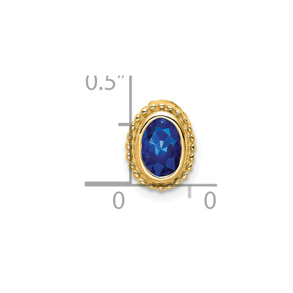 14K Yellow Gold Oval Sapphire Chain Slide