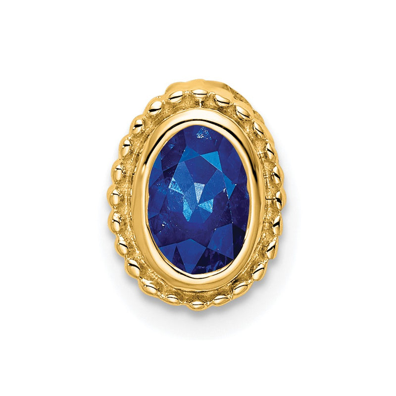 14K Yellow Gold Oval Sapphire Chain Slide