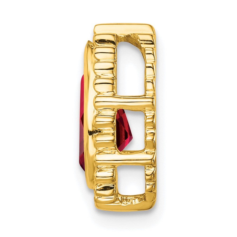 14K Yellow Gold Pear Garnet Chain Slide