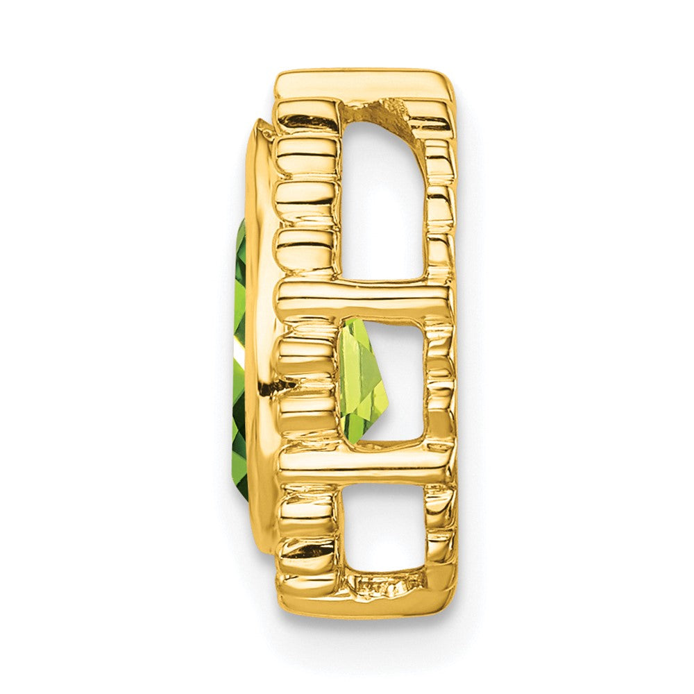 14K Yellow Gold Pear Peridot Chain Slide