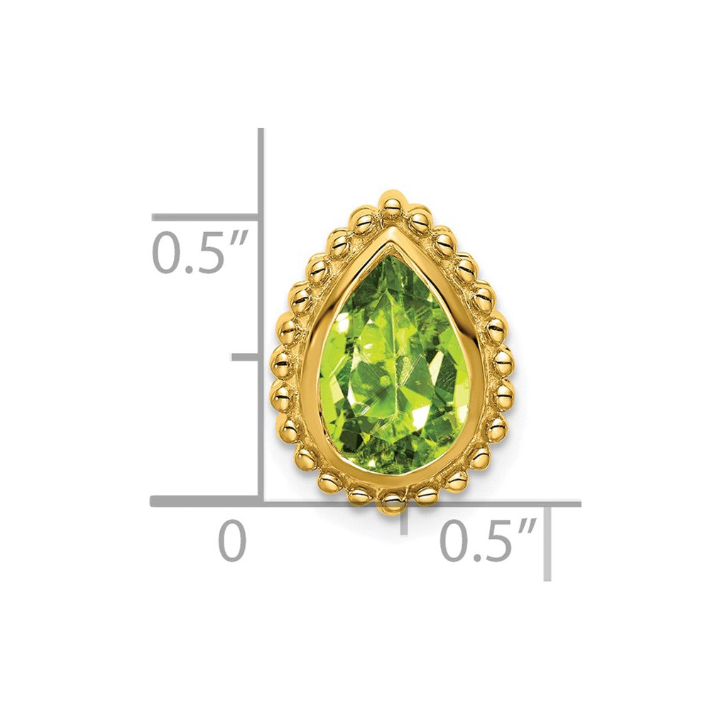 14K Yellow Gold Pear Peridot Chain Slide