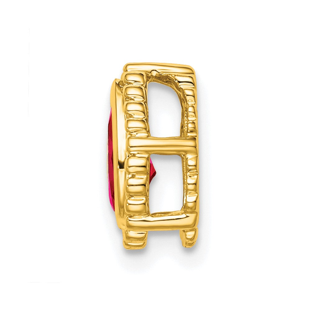 14K Yellow Gold Pear Ruby Chain Slide