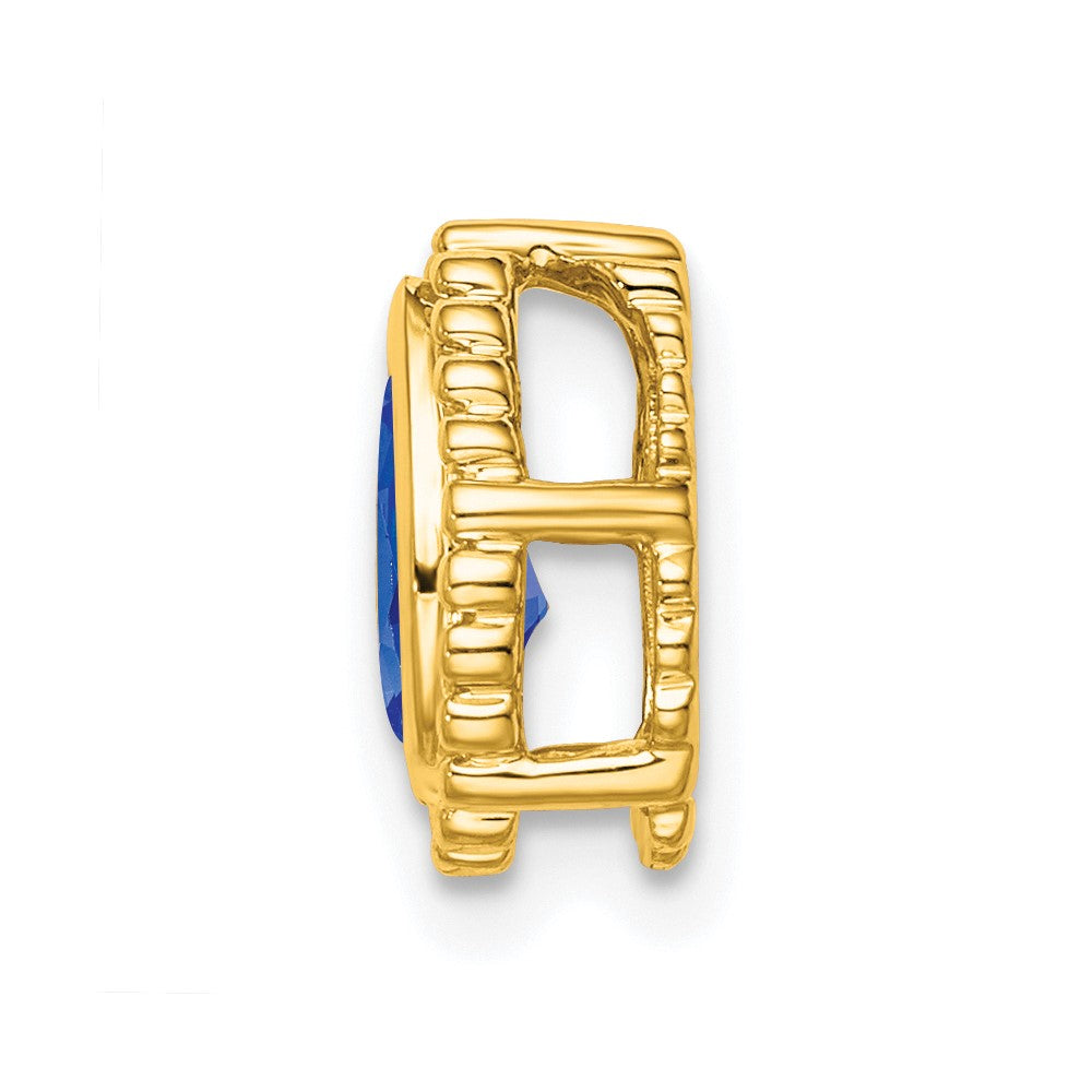 14K Yellow Gold Pear Sapphire Chain Slide