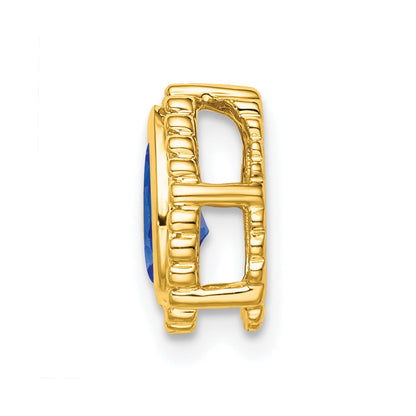 14K Yellow Gold Pear Sapphire Chain Slide
