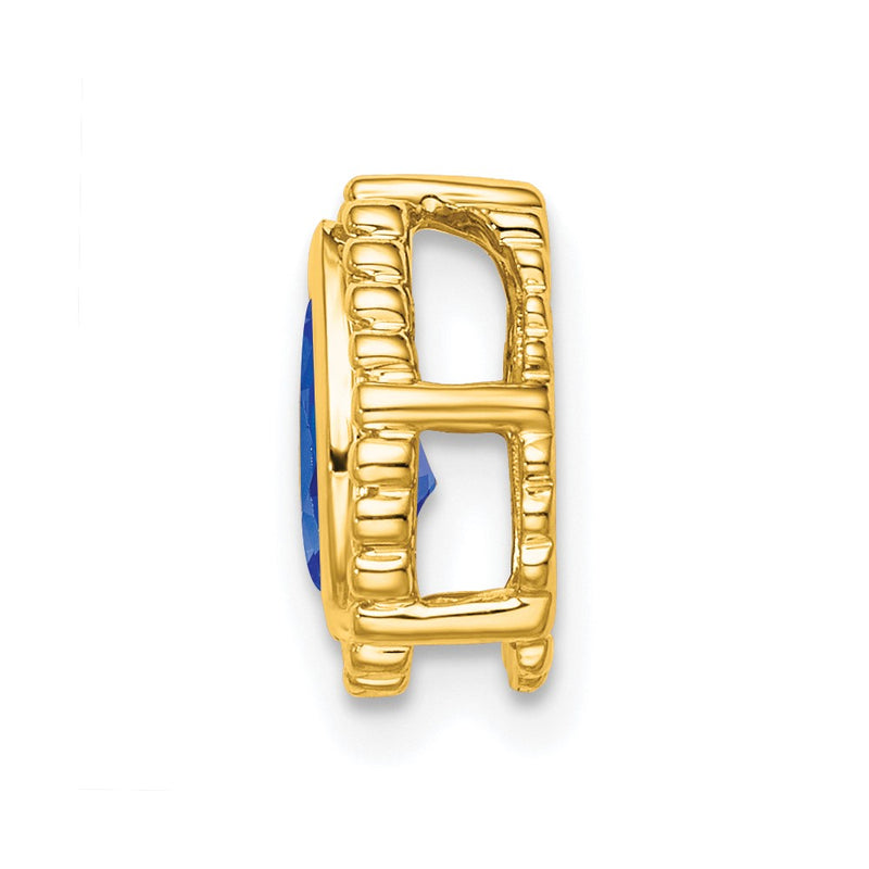 14K Yellow Gold Pear Sapphire Chain Slide