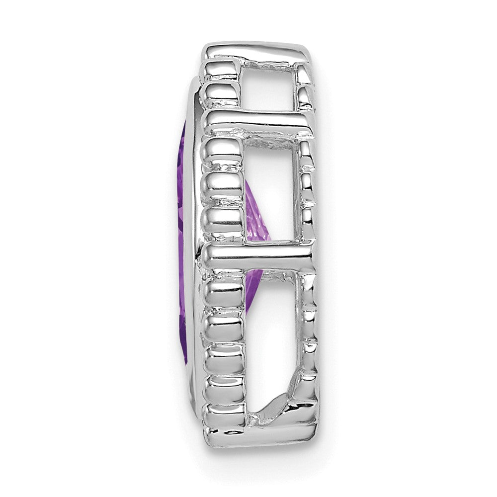 14k White Gold Marquise Amethyst Chain Slide