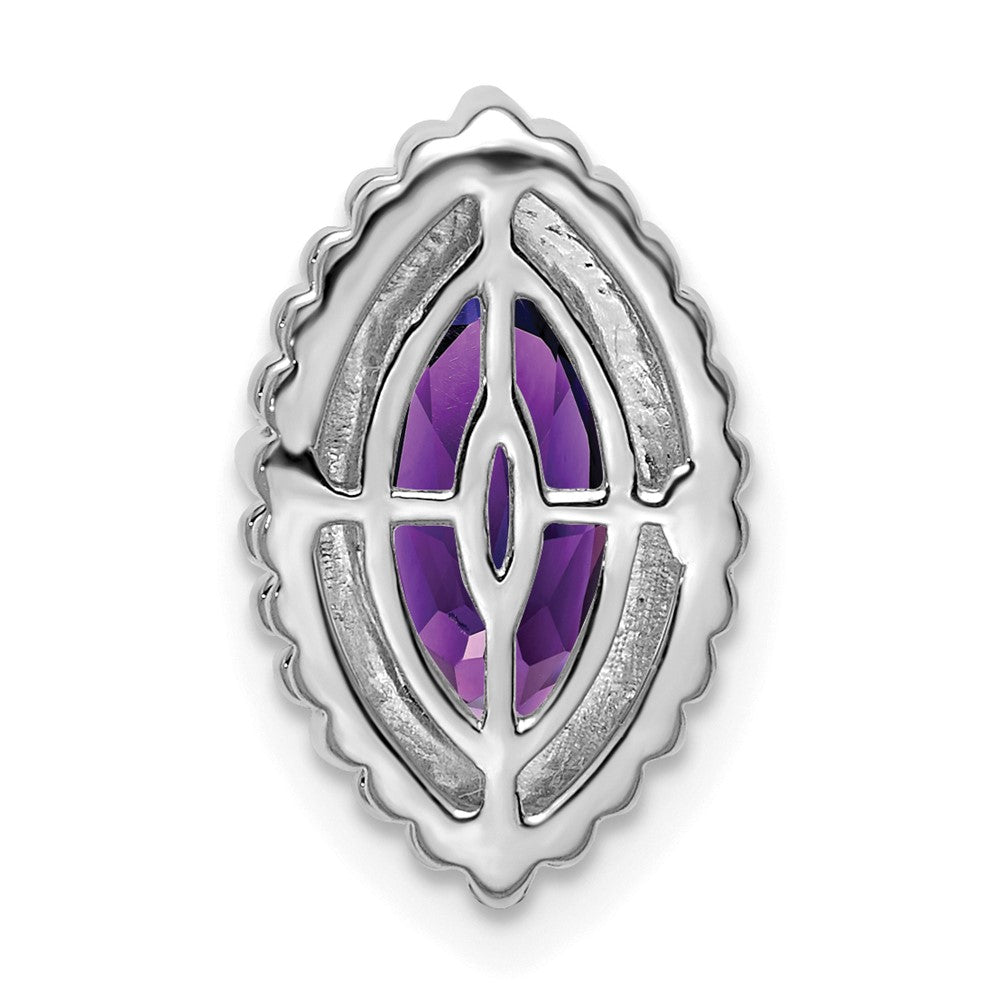 14k White Gold Marquise Amethyst Chain Slide