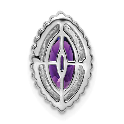 14k White Gold Marquise Amethyst Chain Slide